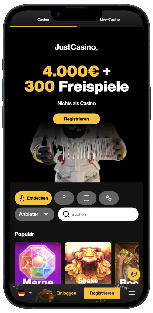 Just Casino Mobile App DE